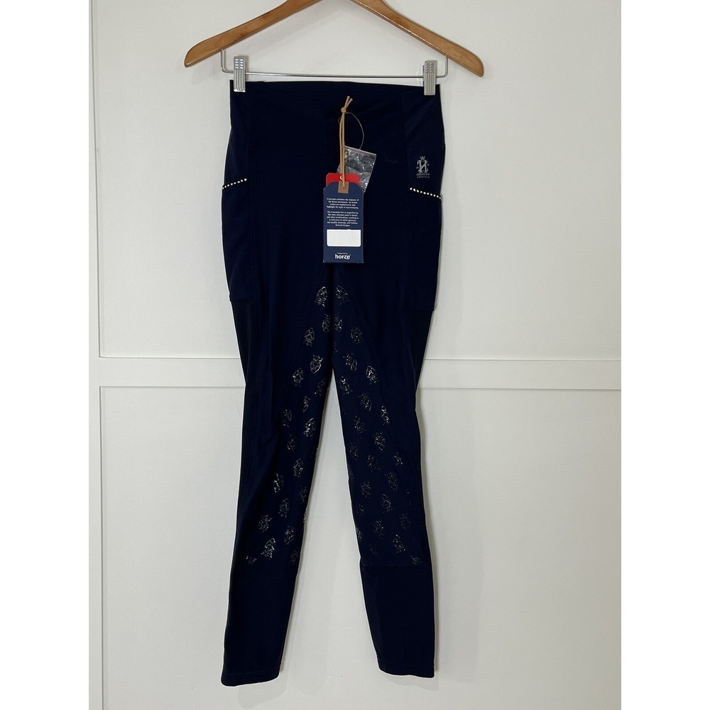 Womens Crescendo by Horze Riding Leggings Sz 22 NWT Navy Seat Gripper Equestrian